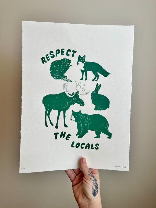 Green Respect the Locals Print, Large